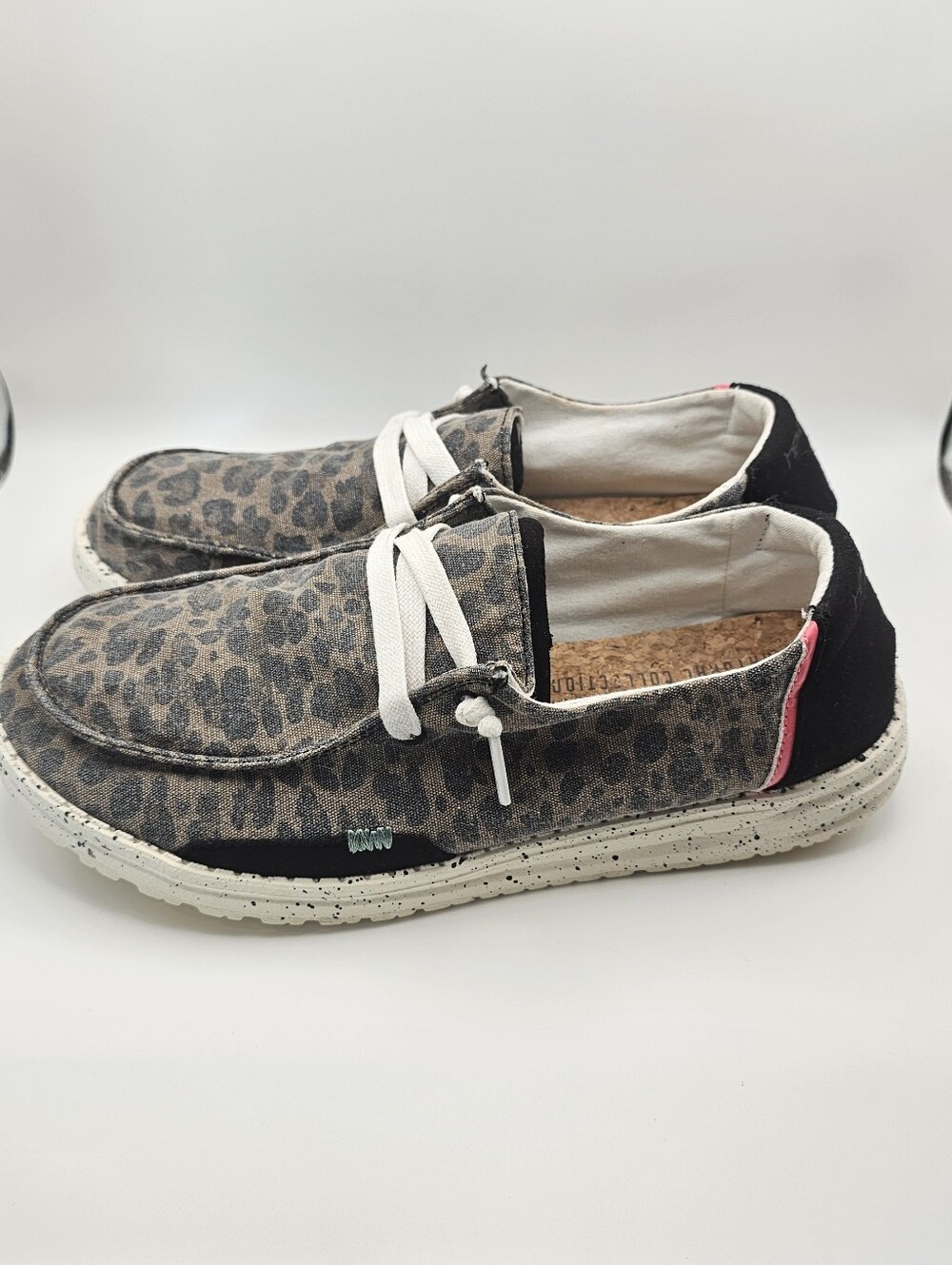Hey Dude Women's Leopard Print Sneakers in Brown and Black - Picture 2 of 9